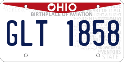 OH license plate GLT1858