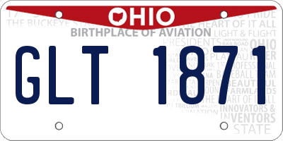OH license plate GLT1871