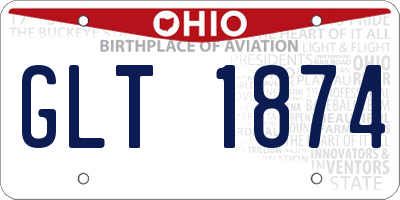 OH license plate GLT1874