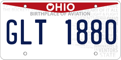 OH license plate GLT1880