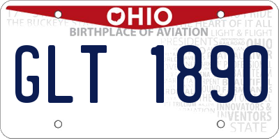 OH license plate GLT1890