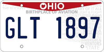 OH license plate GLT1897