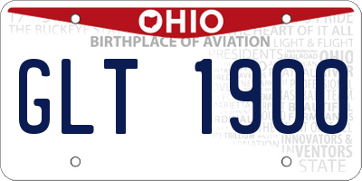 OH license plate GLT1900