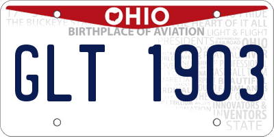 OH license plate GLT1903