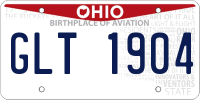 OH license plate GLT1904