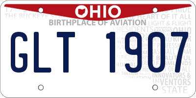 OH license plate GLT1907
