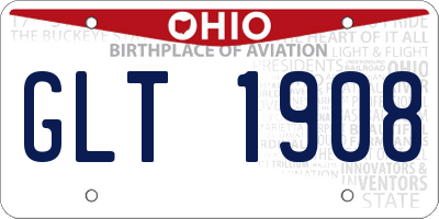 OH license plate GLT1908