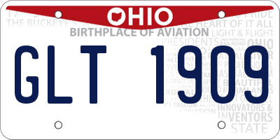 OH license plate GLT1909