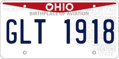 OH license plate GLT1918