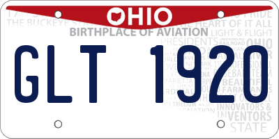 OH license plate GLT1920