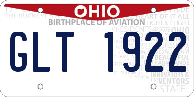 OH license plate GLT1922