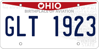 OH license plate GLT1923