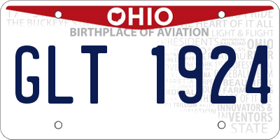OH license plate GLT1924