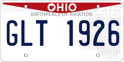 OH license plate GLT1926