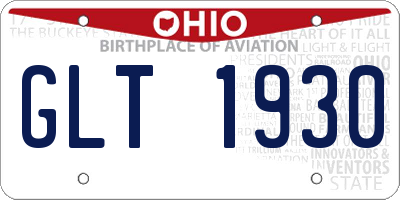 OH license plate GLT1930