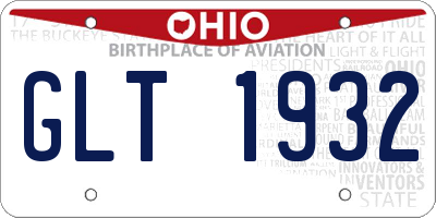 OH license plate GLT1932