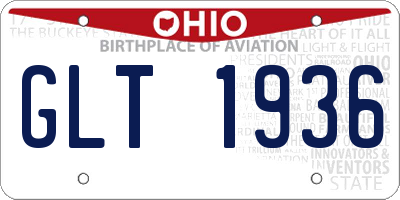 OH license plate GLT1936