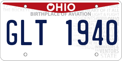 OH license plate GLT1940