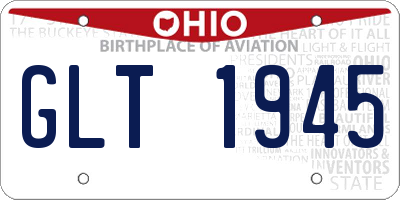 OH license plate GLT1945