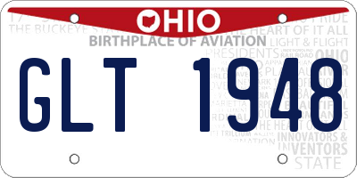 OH license plate GLT1948