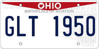 OH license plate GLT1950