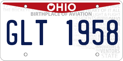 OH license plate GLT1958