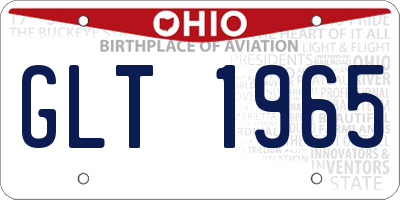 OH license plate GLT1965