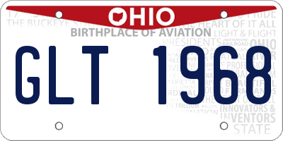 OH license plate GLT1968