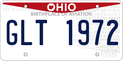 OH license plate GLT1972
