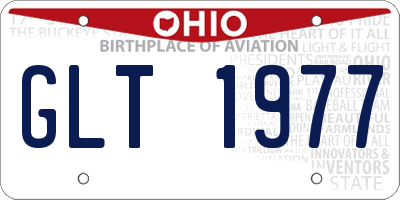 OH license plate GLT1977