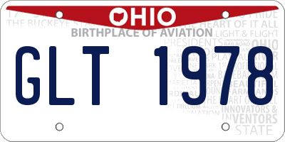 OH license plate GLT1978
