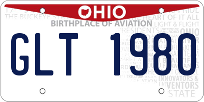 OH license plate GLT1980