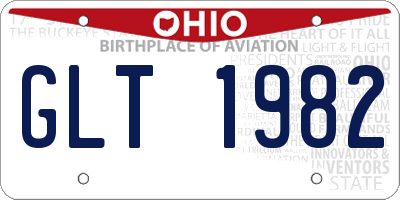OH license plate GLT1982