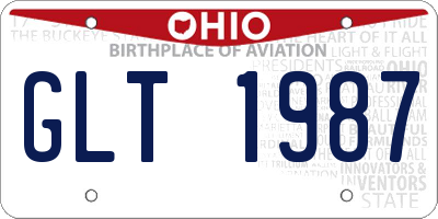 OH license plate GLT1987