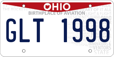 OH license plate GLT1998