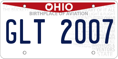 OH license plate GLT2007