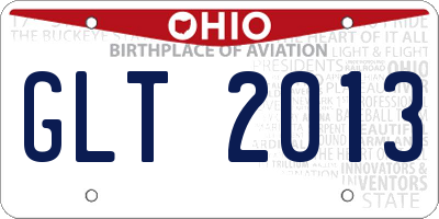 OH license plate GLT2013