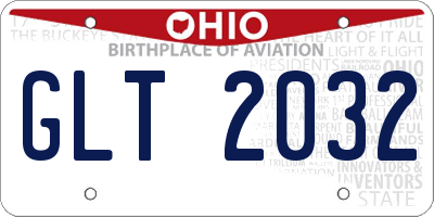 OH license plate GLT2032