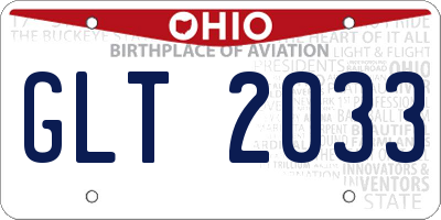 OH license plate GLT2033