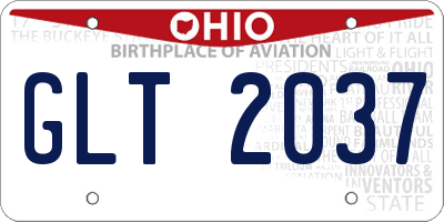 OH license plate GLT2037