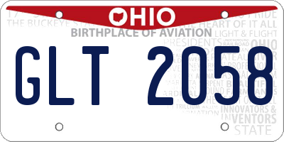 OH license plate GLT2058