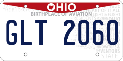 OH license plate GLT2060