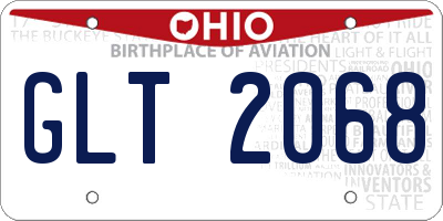 OH license plate GLT2068