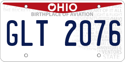 OH license plate GLT2076
