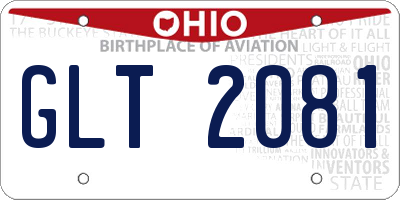 OH license plate GLT2081
