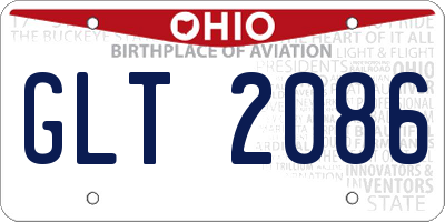 OH license plate GLT2086