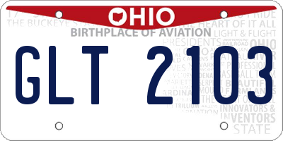OH license plate GLT2103