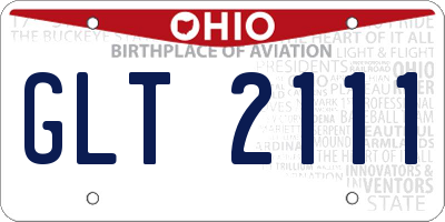 OH license plate GLT2111