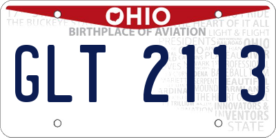 OH license plate GLT2113