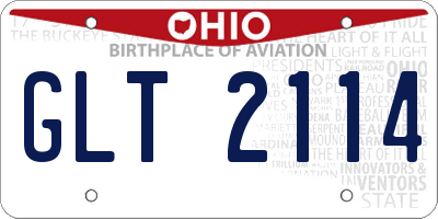 OH license plate GLT2114